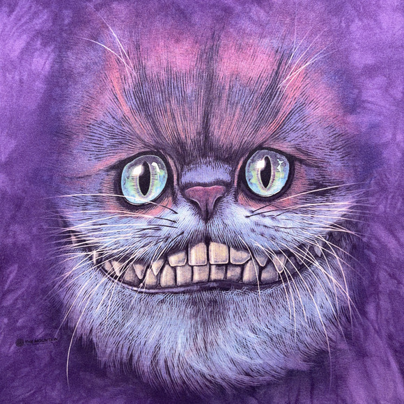 Cheshire Cat Shirt Adult LARGE Purple Alice Wonderland Tie Dye The Mountain - Picture 2 of 7